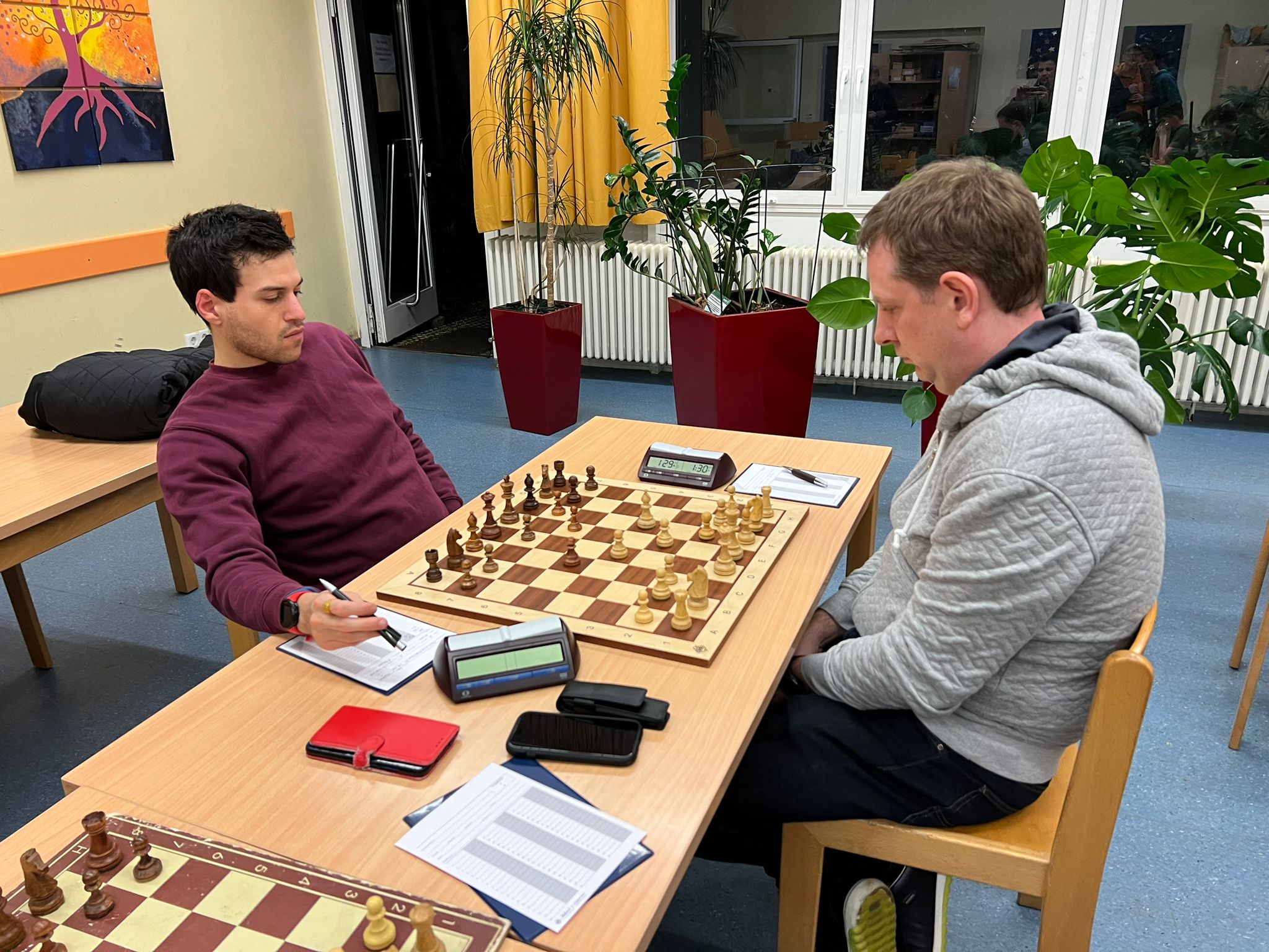 Cosimo (l.) gegen Jens im B-Turnier